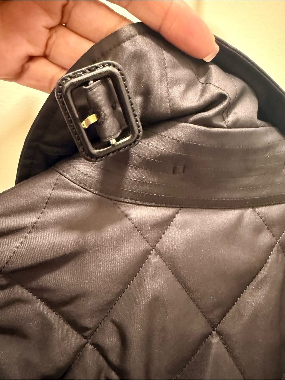 Burberry Black Diamond Quilted Check Lined Jacket Women’s Large - Picture 7 of 12